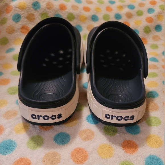❌️SOLD❌️ Crocs Crocband Slip On Sandals Waterproof Navy Mens 9 Womens 11 - Picture 7 of 13